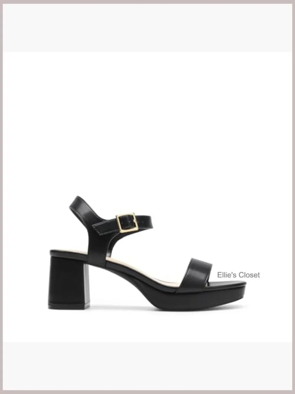 Women's Block Chunky Platform Heeled Sandals Faux Leather Square Toe Ankle Strap